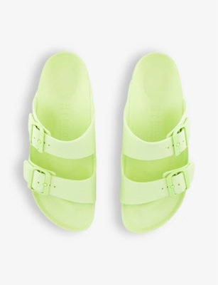 Shop Birkenstock Women's Lime Eva Arizona Two-strap Rubber Sandals