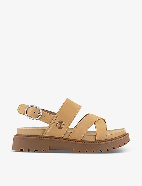 TIMBERLAND: Clairemont logo-debossed leather sandals