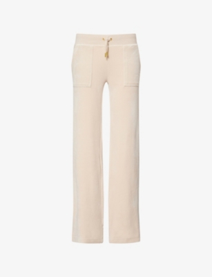 JUICY COUTURE: Del Ray straight-leg mid-rise velour trousers