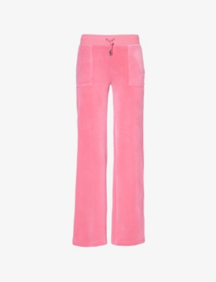 JUICY COUTURE: Del Ray straight-leg velour trousers
