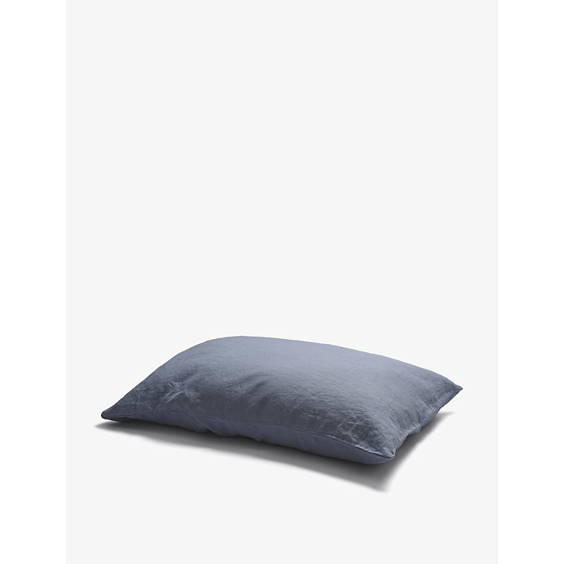 Piglet In Bed Dusk Blue Envelop-closure Super King Linen Pillowcases 50cm X 90cm