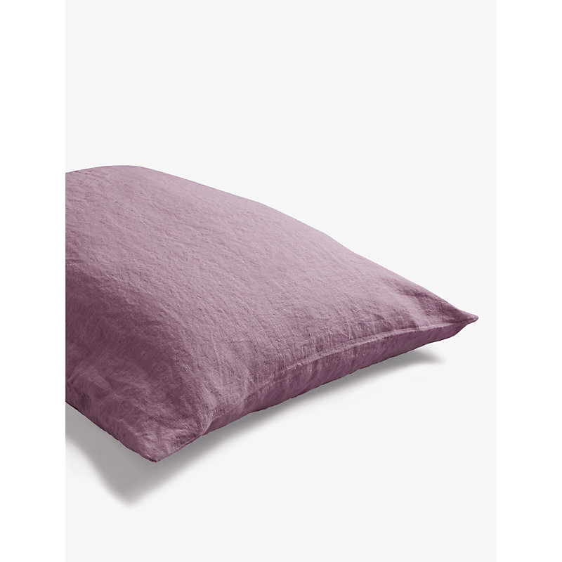 Piglet In Bed Raspberry Envelop-closure Super King Linen Pillowcases 50cm X 90cm In Purple