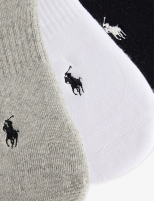 POLO RALPH LAUREN: Performance logo-embroidered pack of six stretch-cotton blend socks
