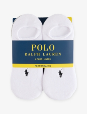 POLO RALPH LAUREN: Performance logo-embroidered pack of six stretch-cotton blend socks