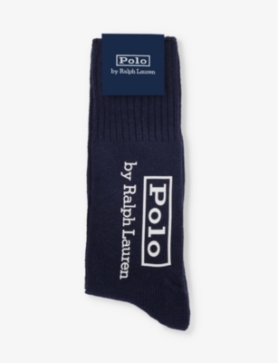 POLO RALPH LAUREN: Logo-print crew-length cotton-blend socks