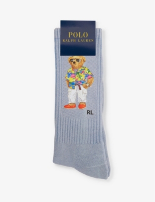 POLO RALPH LAUREN: Logo-print crew-length cotton-blend socks