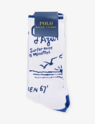 POLO RALPH LAUREN: Logo-print stretch-cotton blend socks