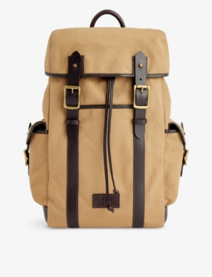 POLO RALPH LAUREN: Brand-patch cotton-canvas and leather backpack