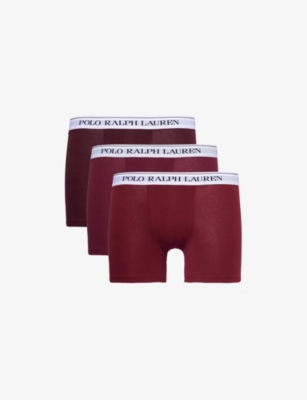 POLO RALPH LAUREN Branded waistband mid rise pack of three stretch cotton boxer briefs Selfridges