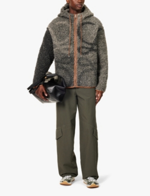 LOEWE: Fleece-texture hood relaxed-fit woven-blend jacket