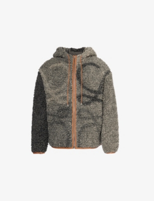 LOEWE: Fleece-texture hood relaxed-fit woven-blend jacket
