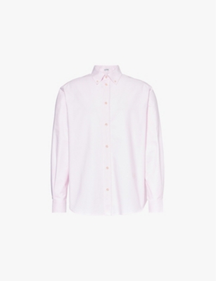 Loewe Mens Light Pink Anagram-embroidered Regular-fit Cotton-poplin Shirt