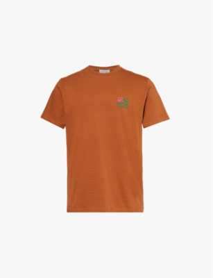 Loewe Mens Praline Monogram-embroidery Crew-neck Regular-fit Cotton-jersey T-shirt