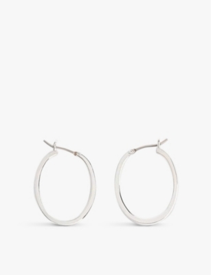 WHISTLES: Mini Oval thin sterling-silver brass hoop earrings