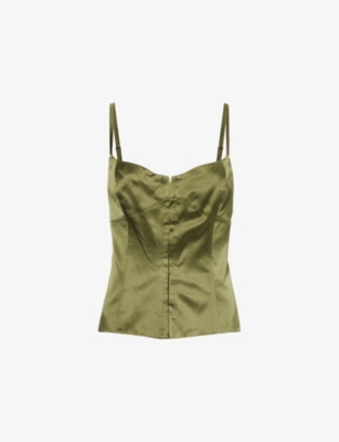 Shop Viktoria & Woods Women's Army Exodus Slim-fit Silk Top