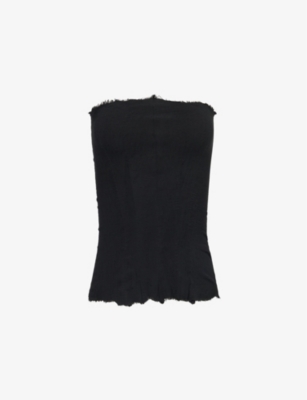 Marc Lebihan Womens  Strapless Stretch-woven Blend Top In Black