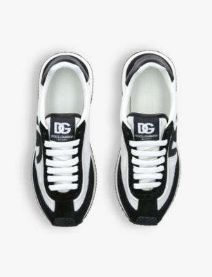 Dolce & Gabbana Mixed-material Dg Cushion Sneakers In White/blk