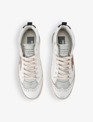 Golden Goose Mid Star Glitter-detail Sneakers In White/comb