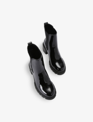 Kg Kurt Geiger Womens Black True Patent Faux-leather Heeled Ankle Boots In Black