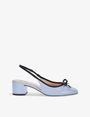 DUNE: Classy bow patent-leather slingback sandals