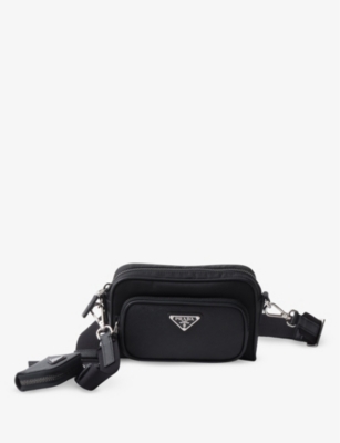 PRADA: Re-Nylon brand-plaque recycled-nylon and leather shoulder bag