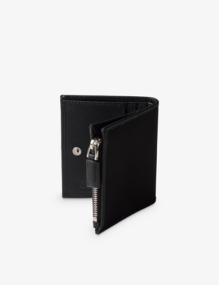 Prada Mens Black Re-nylon Small Nylon And Leather Wallet In Black