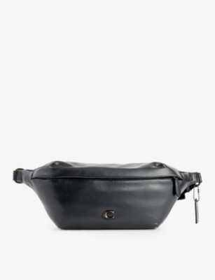 Coach Black Hall Leather Belt Bag