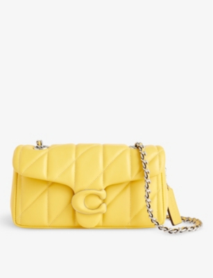 Shop Coach Womens Cary Tabby Leather Cross-body Bag In Canary