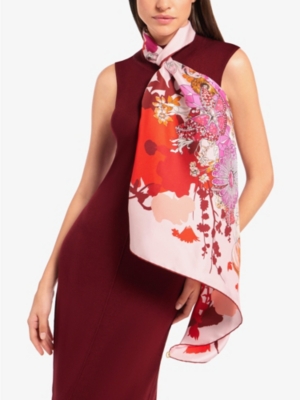 Shop Bvlgari Gems Bouquet Graphic-print Silk-twill Scarf In Pink Light