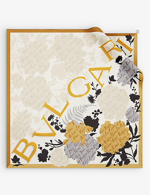 BVLGARI: Logo Bouquet graphic-print silk-twill scarf