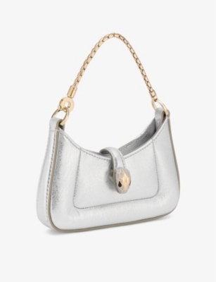 BVLGARI: Serpenti Baia mini metallic-leather shoulder bag