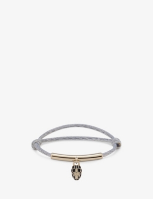 BVLGARI: Serpenti Forever cord, brass, agate and enamel bracelet