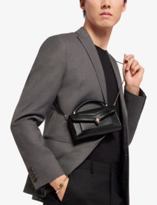 Shop Bvlgari Serpenti Forever Leather Cross-body Bag In Black