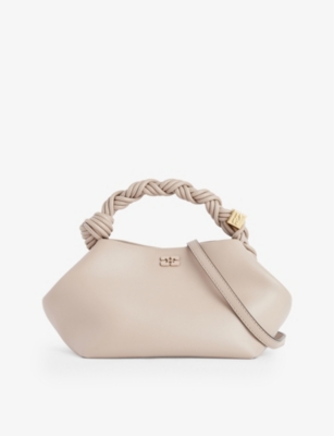 GANNI: Bou small recycled-leather blend top-handle bag