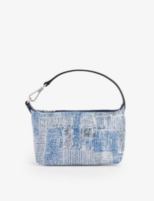 GANNI: Butterfly sequin-embellished recycled-cotton and recycled-polyester-blend shoulder bag