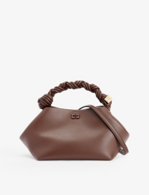 GANNI: Bou Small recycled-leather blend top-handle bag
