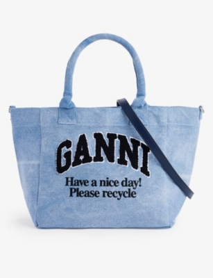 GANNI: Easy Shopper small recycled-cotton tote bag