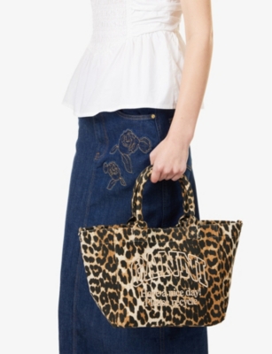 Easy Shopper small leopard-print recycled-cotton tote bag