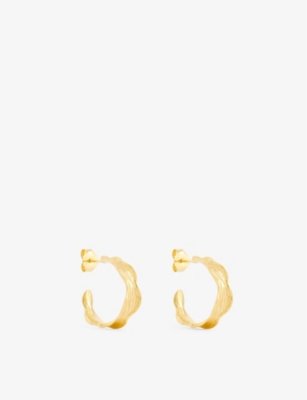 ENAMEL COPENHAGEN: Ane Small 18ct yellow gold-plated sterling-silver hoop earrings