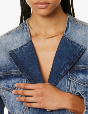 Enamel Copenhagen Womens Gold Caroline Snake-chain 18ct Yellow Gold-plated Sterling-silver Necklace In Gold