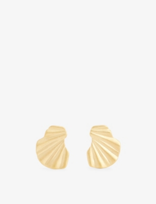 Shop Enamel Copenhagen Women's Gold Wave 18ct Yellow Gold-plated Sterling-silver Earrings