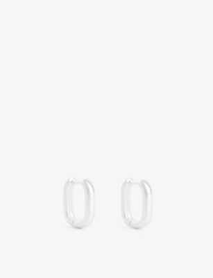 ENAMEL COPENHAGEN: Square recycled-silver hoop earrings