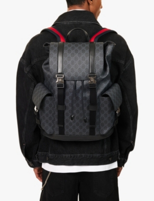 Gucci Monogram-print Coated-canvas Backpack In Blk/blk/blk/blk/b/br