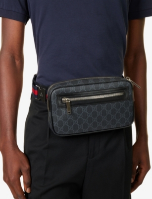 Gucci Mens  Gg Belt Bag T.gg Sup/lion In Black/black/brb/blk