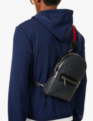 Gucci Monogram-pattern Top-handle Canvas Cross-body Bag In Black/black/brb/blk