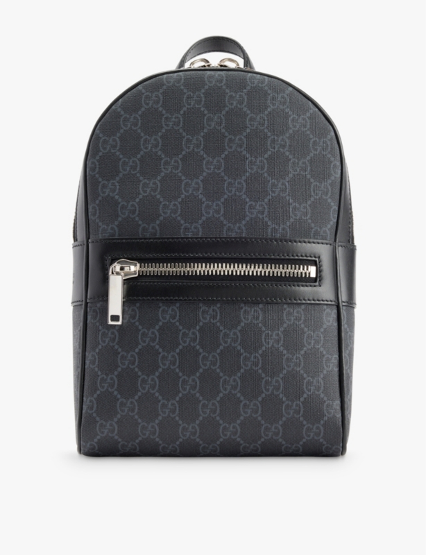 Monogram-pattern top-handle canvas cross-body bag