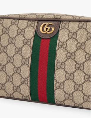 Shop Gucci Mens Ophidia Gg Canvas Toiletry Bag B.eb/n.acero/vrv