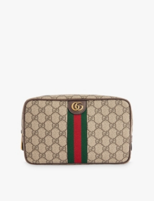 Shop Gucci Mens Ophidia Gg Canvas Toiletry Bag B.eb/n.acero/vrv