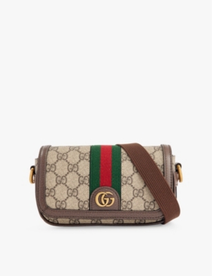 GUCCI Kids Ophidia Mini canvas canvas shoulder bag Selfridges