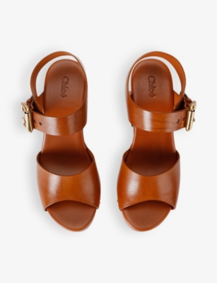 CHLOE: Jeannette wedge cowhide clogs